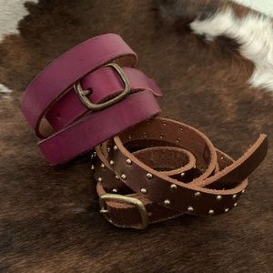 GAP Leather Skinny Belts Size M (lot of 2)